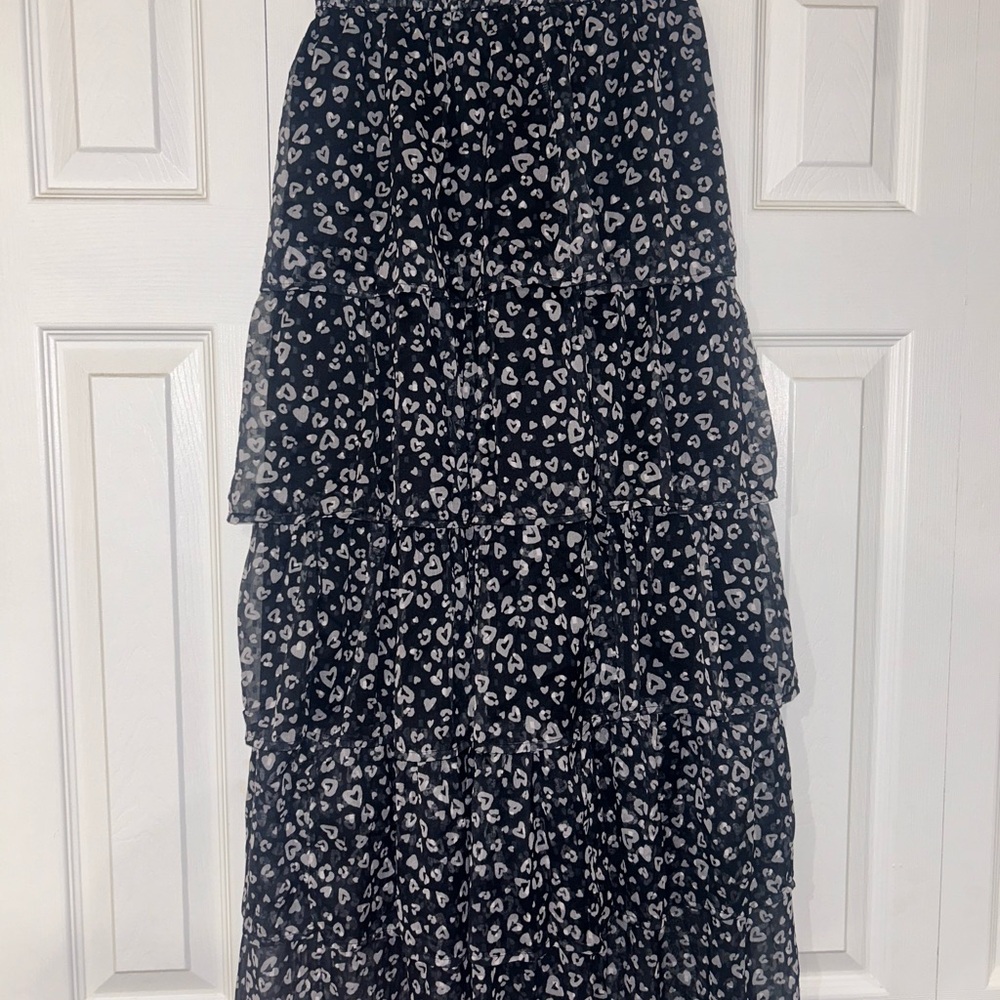 Black and White Patterned Women's Skirt